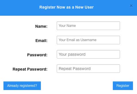 Register now as a new user